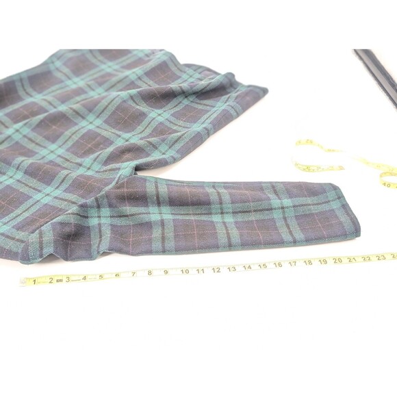 Sag Harbor Vintage 90's Wool Green Plaid Lined Blazer Velvet Collar Size Large - Picture 10 of 11